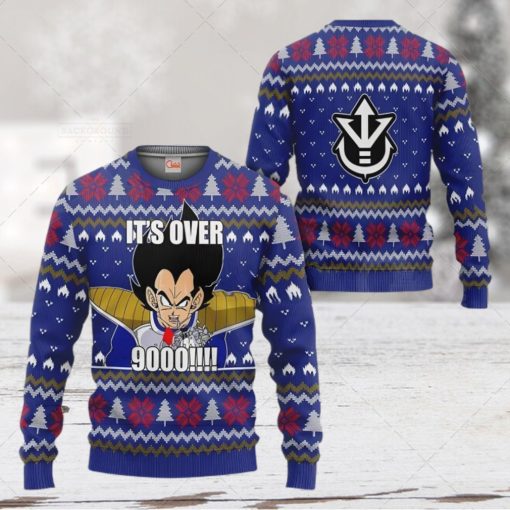 Vegeta Its Over 9000 Ugly Xmas Wool Knitted Sweater