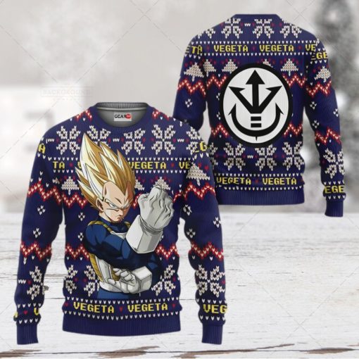 Vegeta Super Saiyan Anime Dragon Ball Xmas Ugly Wool Knitted Sweater