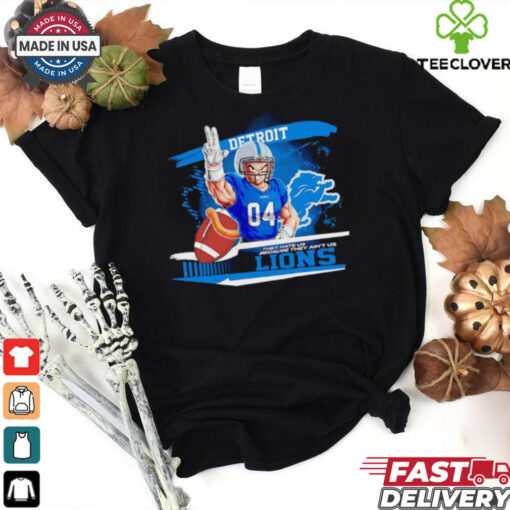 Vegeta X NCAA Detroit Lions they hate us because ain’t us 2024 hoodie, sweater, longsleeve, shirt v-neck, t-shirt