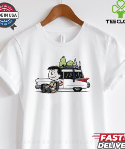 Venkman Slimer and the Ecto 1 Ghostbusters X Charlie Brown and Snoopy Peanuts Charlie Venkman shirt