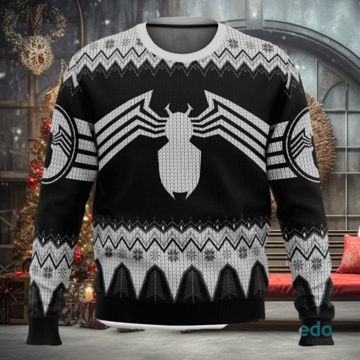 Venom Marvel Venom Symbol 3D Ugly Christmas Sweater Unisex Christmas Sweater For Men And Women