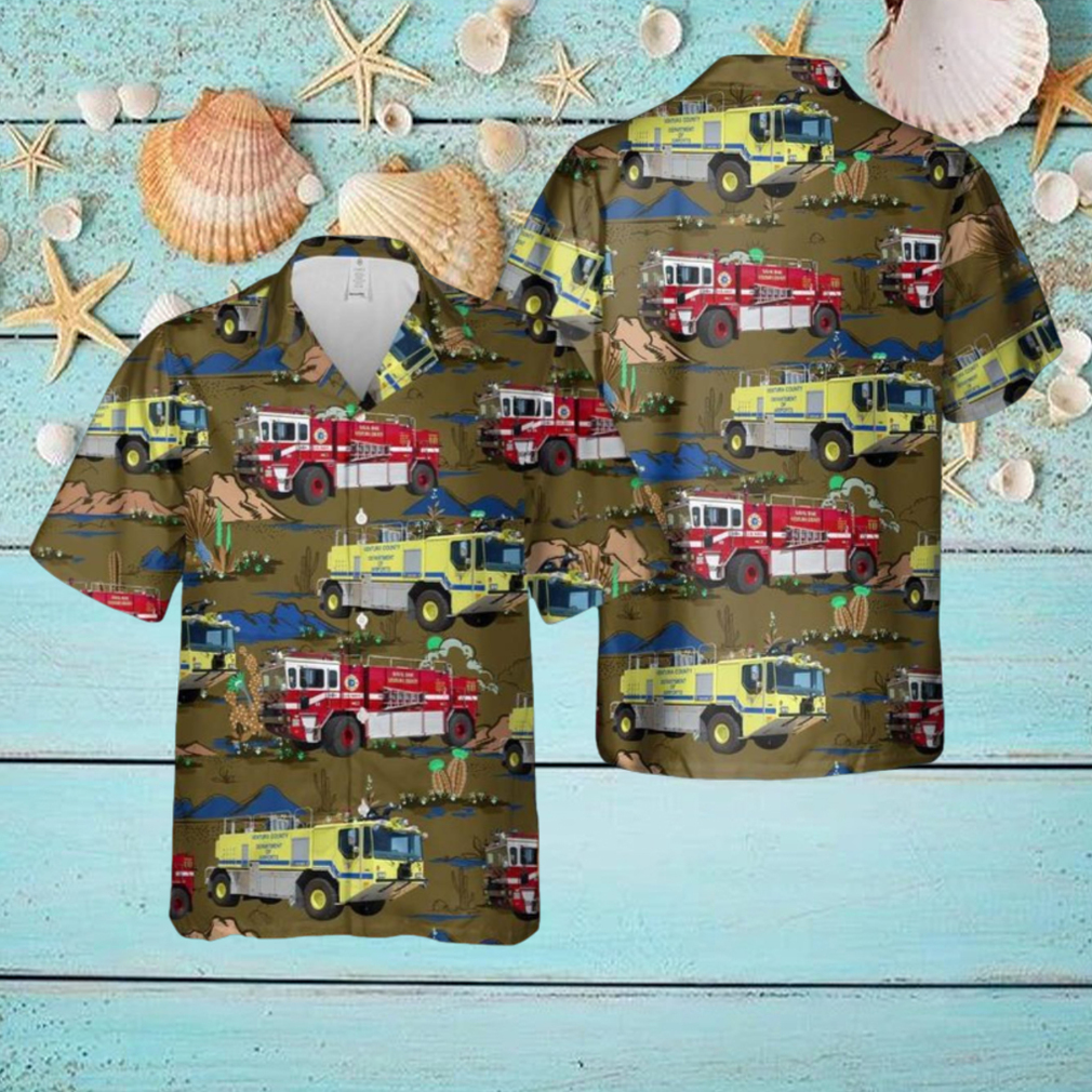 Ventura County Fire Department Aircraft Rescue And Firefighting Hawaiian Shirt Summner Vacation Shirt