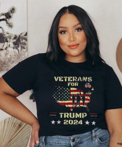 Veterans For Trump 2024 American Flag Election Dad Grandpa T Shirt