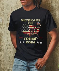 Veterans For Trump 2024 American Flag Election Dad Grandpa T Shirt