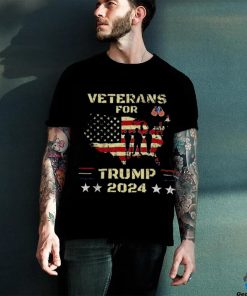 Veterans For Trump 2024 American Flag Election Dad Grandpa T Shirt