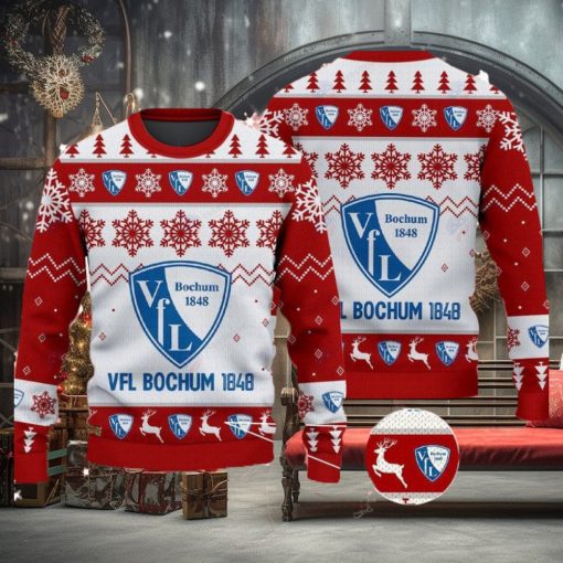 VfL Bochum Big Logo Ugly Christmas Tree Red Sweater Gift For Christmas