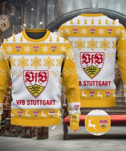 Vfb Stuttgart Big Logo Ugly Christmas Tree Yellow Sweater AOP Gift For Christmas