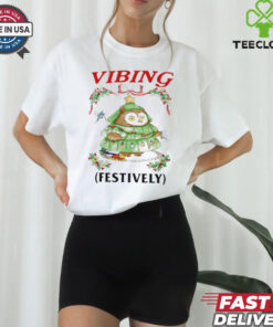 Vibing festively Christmas owl shirt
