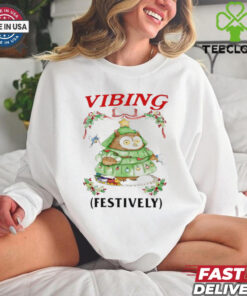 Vibing festively Christmas owl shirt