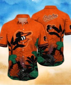 Vibrant Orioles Jungle Flora And Team Mascot Hawaiian Shirt