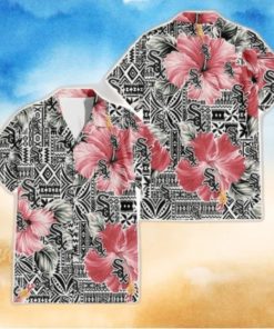 Vibrant Pink Hibiscus And Tribal Pattern Chicago White Sox Tropical Shirt