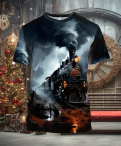 Vibrant Vintage Train Printed T Shirt