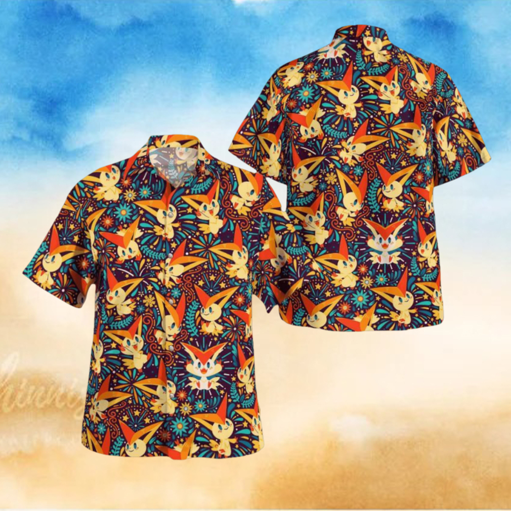 Victiny Pokemon Comfortable Hawaiian Shirt Gift For Men And Women Victiny Pokemon Comfortable Hawaiian Shirt Gift For Men And Women