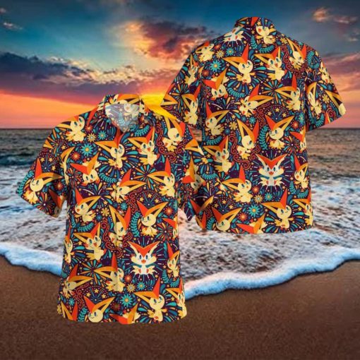 Victiny Pokemon Hawaiian Shirt And Short Combo For Men And Women