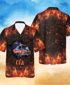 Victoria Fire Service Truck Short Sleeve Black High Quality Unisex Hawaiian Shirt