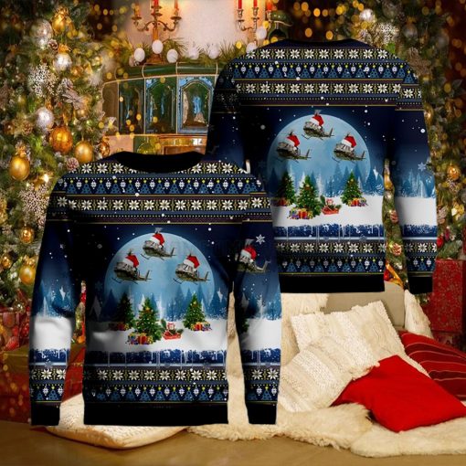 Vietnam Bell UH 1H Huey Ugly Christmas Sweater