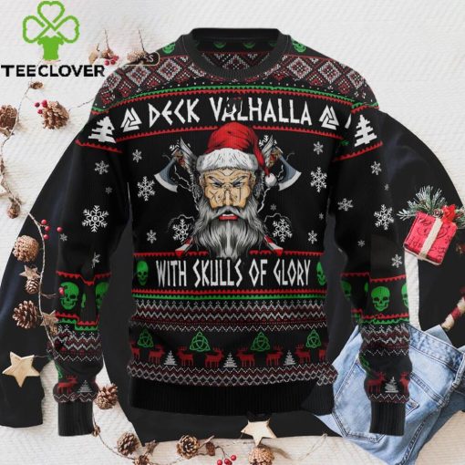 Viking Deck Valhalla With Skulls Of Glory Ugly Christmas Sweater Sweathoodie, sweater, longsleeve, shirt v-neck, t-shirt