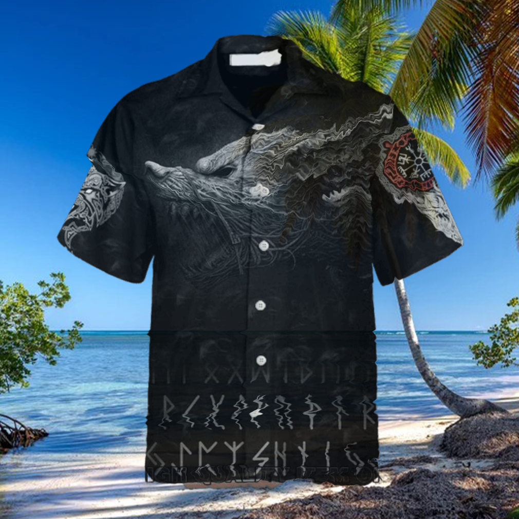 Viking Fenrir Wolf Aloha Hawaiian Shirt Viking Fenrir Wolf Aloha Hawaiian Shirt
