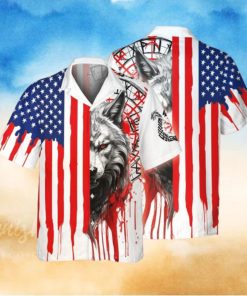 Viking Fenrir’s Fury Patriotic Valor Summer Hawaiian Shirt