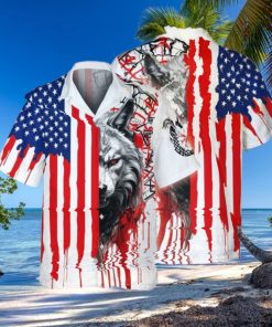 Viking Fenrir’s Fury Patriotic Valor Summer Hawaiian Shirt