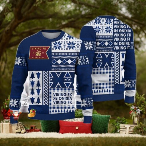 Viking Fotballklubb Gift Eliteserien Ugly 3D Christmas Sweater Unisex For Fans Gift Snow Flower