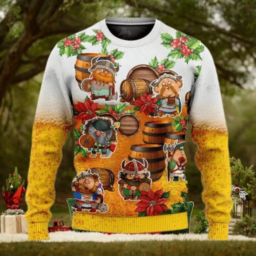 Viking Loves Beer Funny Ugly Christmas Sweater