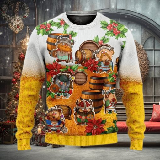 Viking Loves Beer Funny Ugly Christmas Sweater
