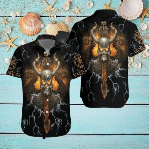 Viking Skull Aloha Hawaiian Shirts For Men And Women