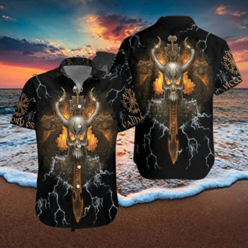 Viking Skull Aloha Hawaiian Shirts For Men And Women