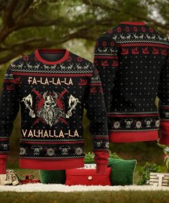 Viking Valhalla Black And Red Ugly Christmas 3D Sweaters Gift For Men And Women