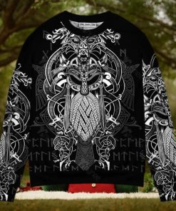 Viking Warrior Blood Pattern Ugly Christmas Sweater