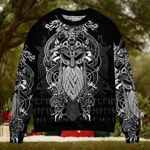 Viking Warrior Blood Pattern Ugly Christmas Sweater
