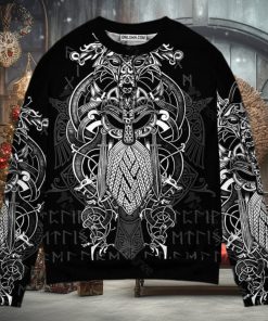 Viking Warrior Blood Pattern Ugly Christmas Sweater