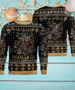 Viking Warrior Sleigh Fa la la la Valhalla la Ugly Christmas Sweater