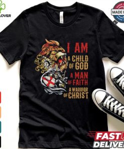 Viking lion I am a child of god a man of faith a warrior of Christ shirt