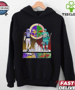 Vikings Justin Jefferson x Wild Kirill Kaprizov Minnesota skyline shirt 1 Vikings Justin Jefferson x Wild Kirill Kaprizov Minnesota skyline shirt