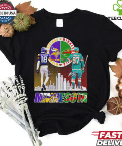 Vikings Justin Jefferson x Wild Kirill Kaprizov Minnesota skyline shirt 2 Vikings Justin Jefferson x Wild Kirill Kaprizov Minnesota skyline shirt