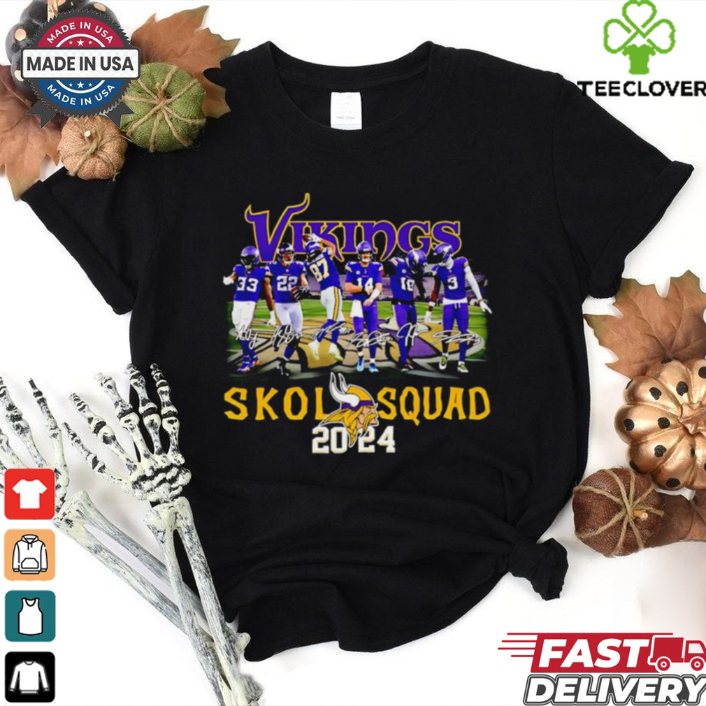 Vikings Skol Squad 2024 signatures shirt Vikings Skol Squad 2024 signatures shirt