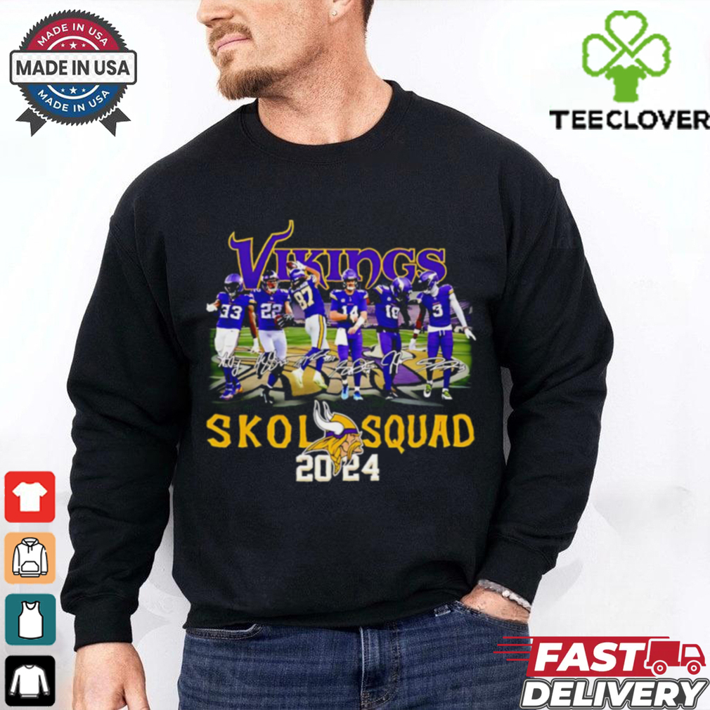 Vikings Skol Squad 2024 signatures shirt Vikings Skol Squad 2024 signatures shirt