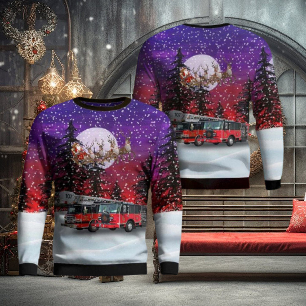 Village of Lansing Fire Department AOP Ugly Sweater Men And Women Christmas Gift Village of Lansing Fire Department AOP Ugly Sweater Men And Women Christmas Gift