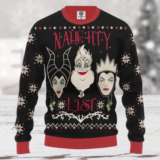 Villains Disney Naughty List Ugly Xmas Wool Knitted Sweater