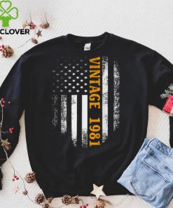 Vintage 1981 With American Flag 41 Birthday Gift Men Women T Shirt