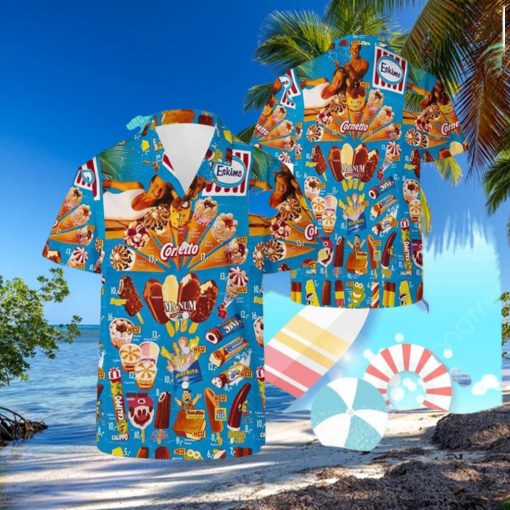 Vintage 90s Ice Cream Beach Hawaiian Shirt,