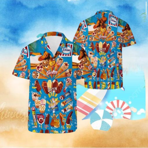 Vintage 90s Ice Cream Beach Hawaiian Shirt,