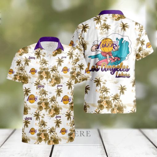 Vintage Aloha NBA Los Angeles Lakers Hawaiian Shirt Trendy Summer Gift