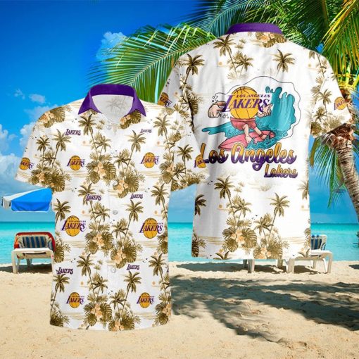 Vintage Aloha NBA Los Angeles Lakers Hawaiian Shirt Trendy Summer Gift