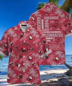 Vintage Aloha NCAA Arkansas Razorbacks Hawaiian Shirt Beach Gift For Dad