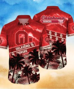 Vintage Aloha NCAA Oklahoma Sooners Hawaiian Shirt Coconut Trees