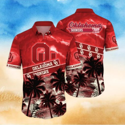 Vintage Aloha NCAA Oklahoma Sooners Hawaiian Shirt Coconut Trees