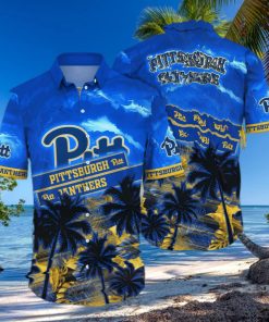 Vintage Aloha NCAA Pitt Panthers Hawaiian Shirt Palm Trees Practical Beach Gift